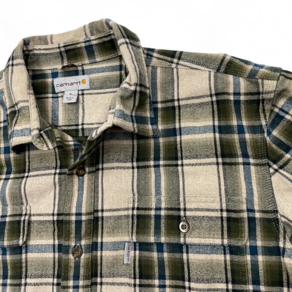 Carhartt Shirt Men's XL Plaid Flannel Original Fit Button Up Heavy 102215 - Picture 3 of 9